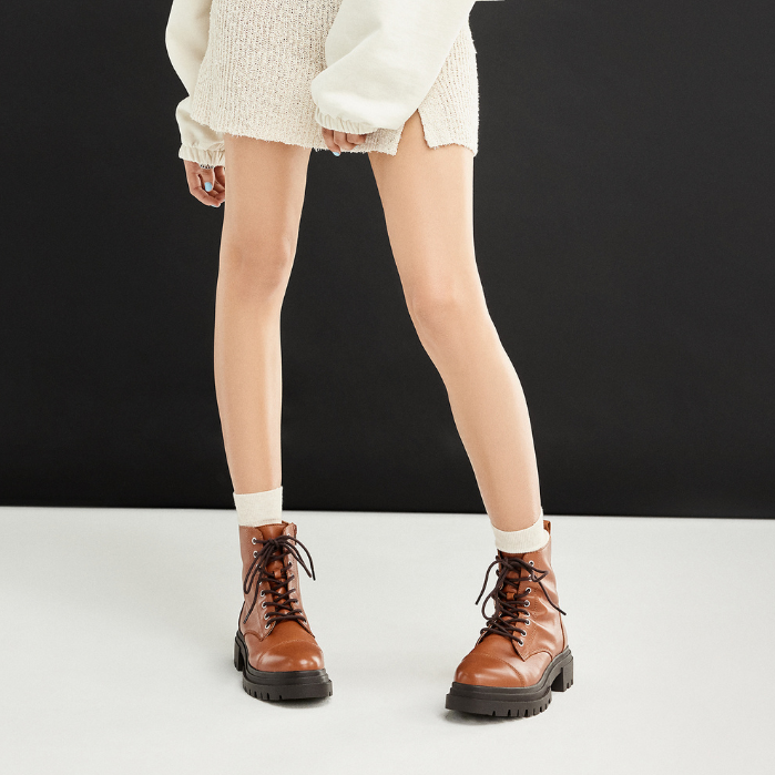 Designer lace up ankle clearance boots