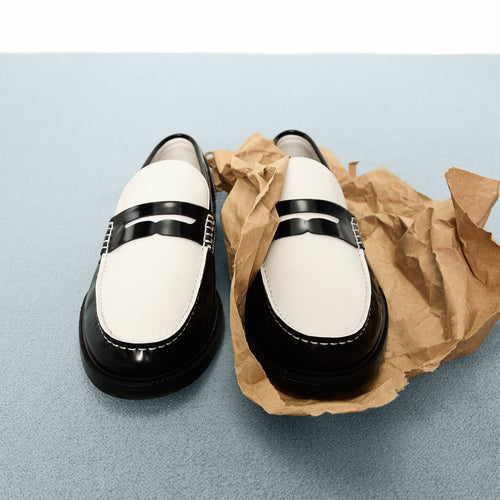 Bold Black & White Men’s Loafers