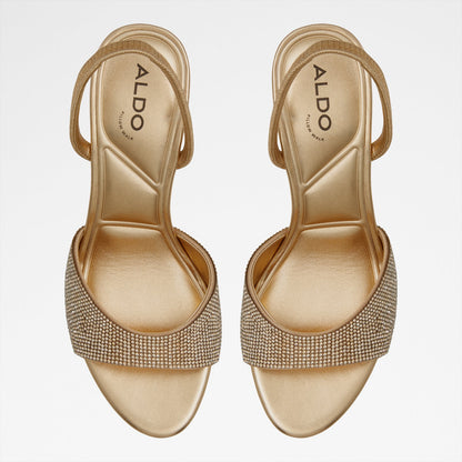 Aldo Women's Pillow Walk Comfortable Heeled Sandals Aitana Gold