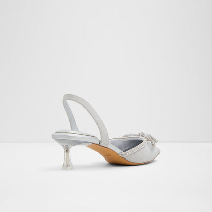 Aldo Women's Pillow Walk Comfortable Heeled Shoes Boucletta Silver