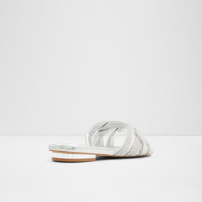 Aldo Women's Flat Sandals Corally Silver