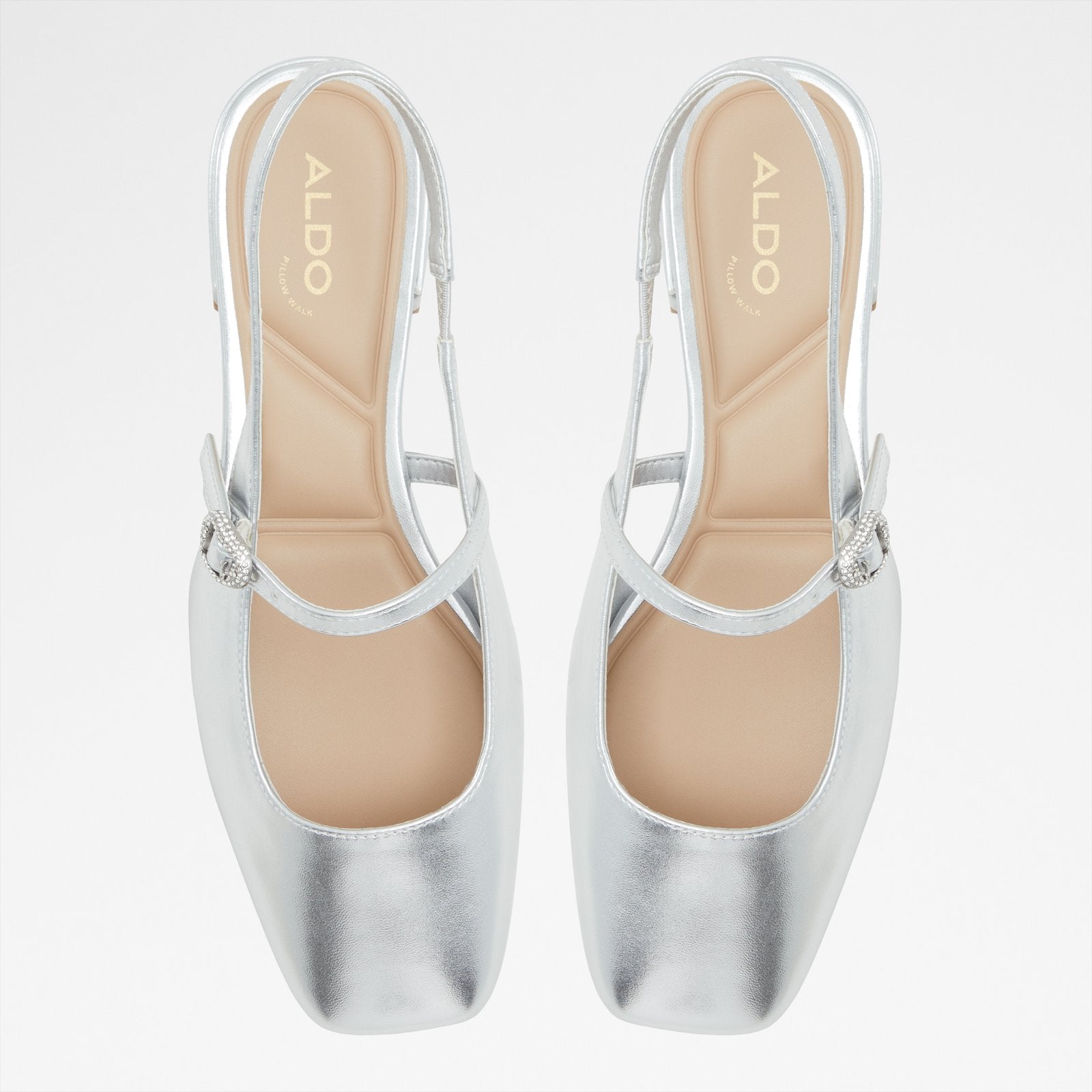Aldo Women's Pillow Walk Comfortable Ballerinas & Mary Janes Huguette Silver