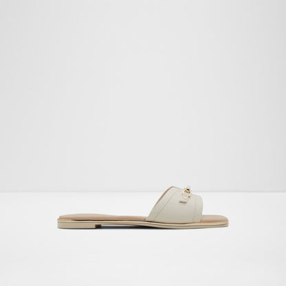 Aldo Women's Pillow Walk Comfortable Flat Sandals Jeannie White