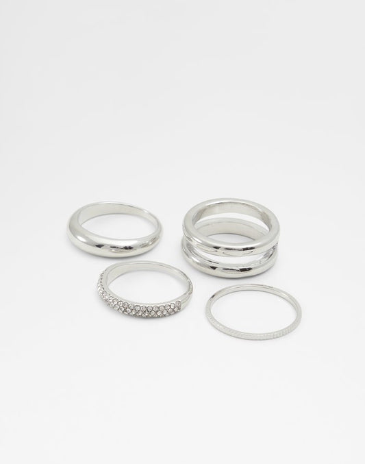 Aldo Women's Multi Pack Of Rings Kaemeth Silver