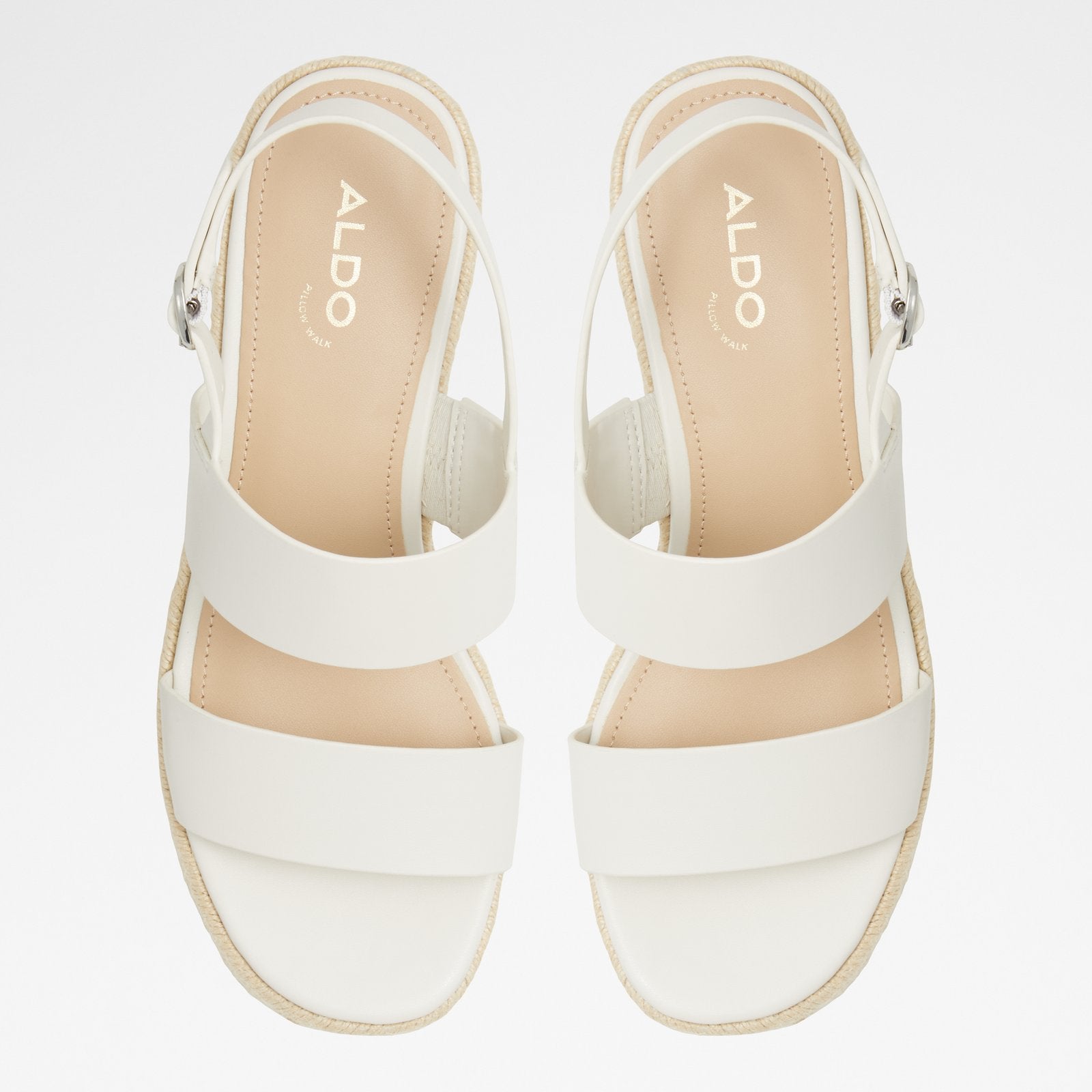 Aldo Women's Wedge Sandals Keoni White