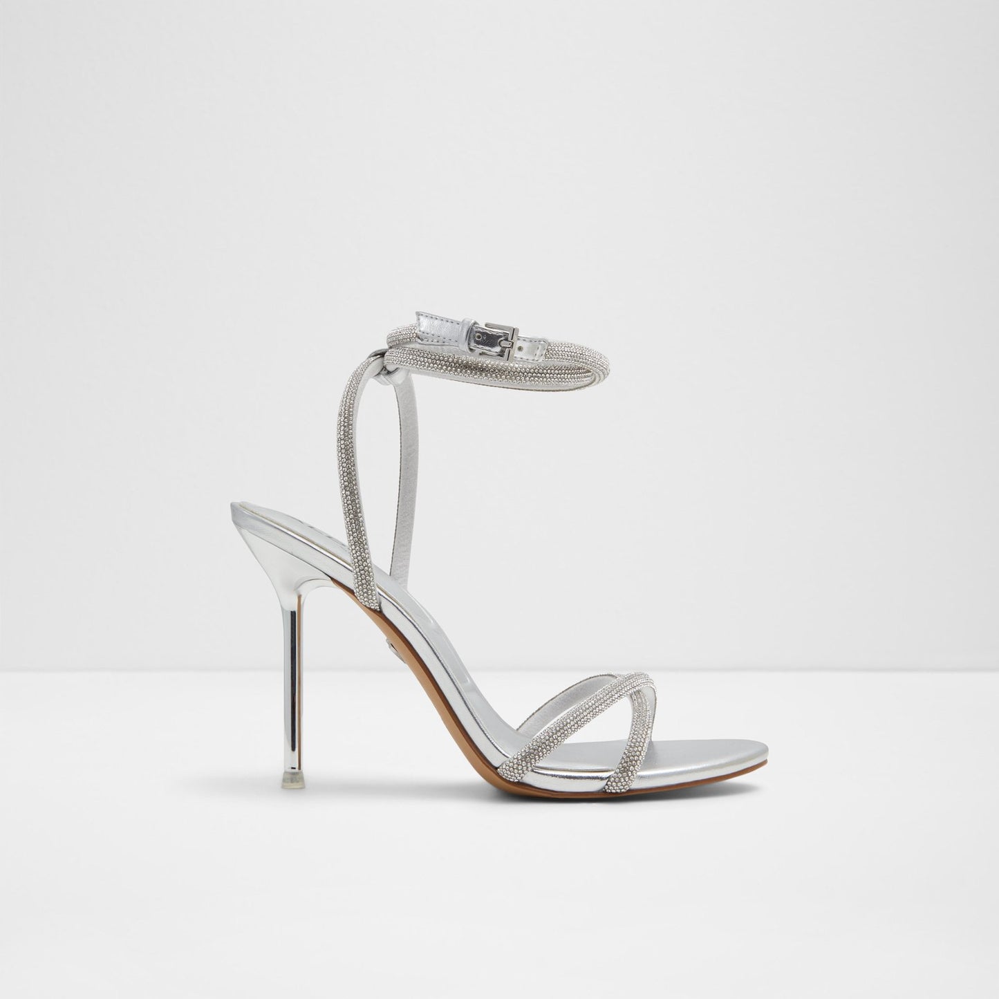 Aldo Women's Pillow Walk Comfortable Heeled Sandals Manaelden Silver