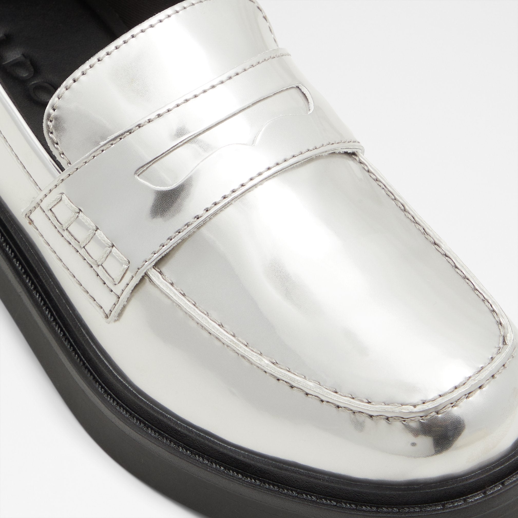 Silver platform loafers online