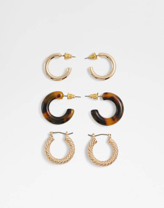 ALDO Shoes UK Women's Gold chunky hoop multipack Alstonia