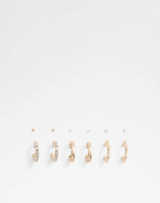 ALDO Shoes UK Women's Multi pack of small gold hoops Argentea