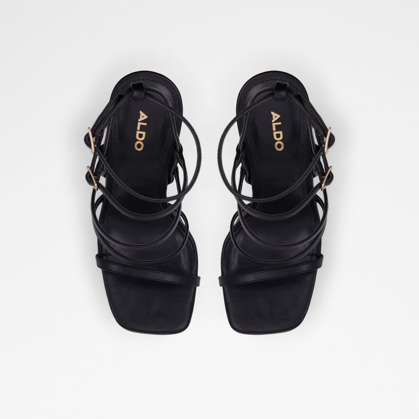 Aldo Women's Pillow Walk Comfortable Strappy Platform Heeled Sandals Darling Black