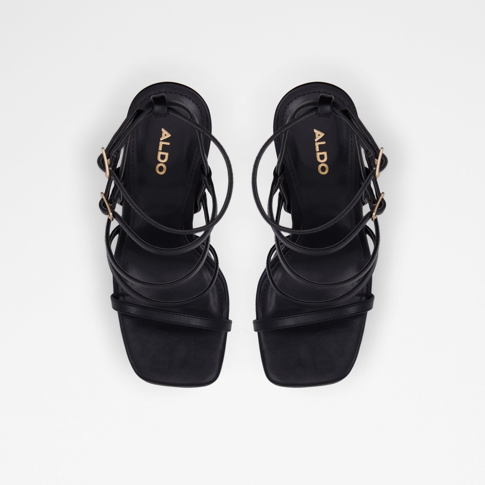 Aldo Women's Pillow Walk Comfortable Strappy Platform Heeled Sandals Darling Black