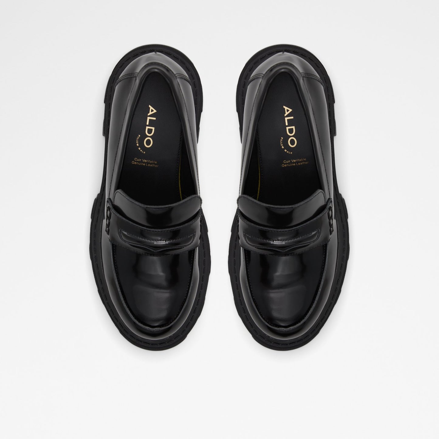 Aldo Women's Pillow Walk Comfortable Heeled Loafers Milawiel Black