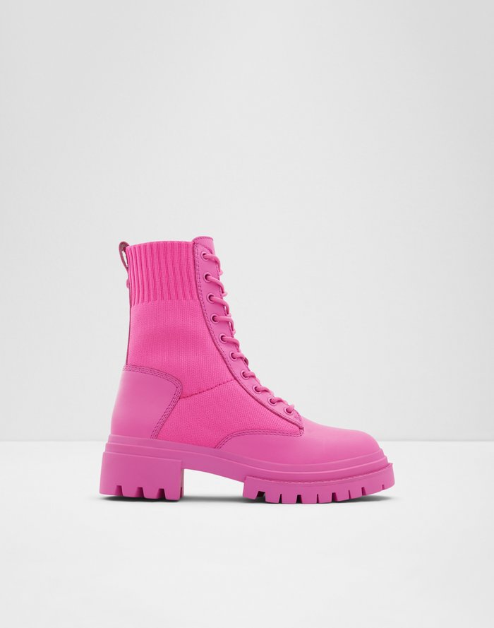 Aldo Women's Sustainable Combat Ankle Boot Reflow (Fuchsia) – ALDO Shoes UK