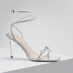 Silver heels 2025 on sale