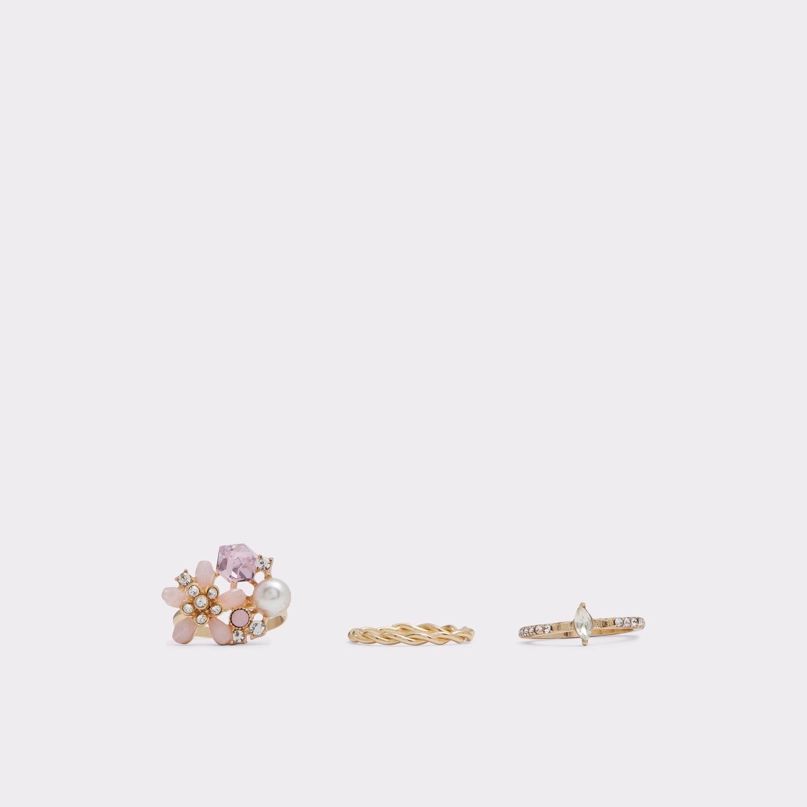 Aldo Women's Multi Pack Of Rings Strenci Pink