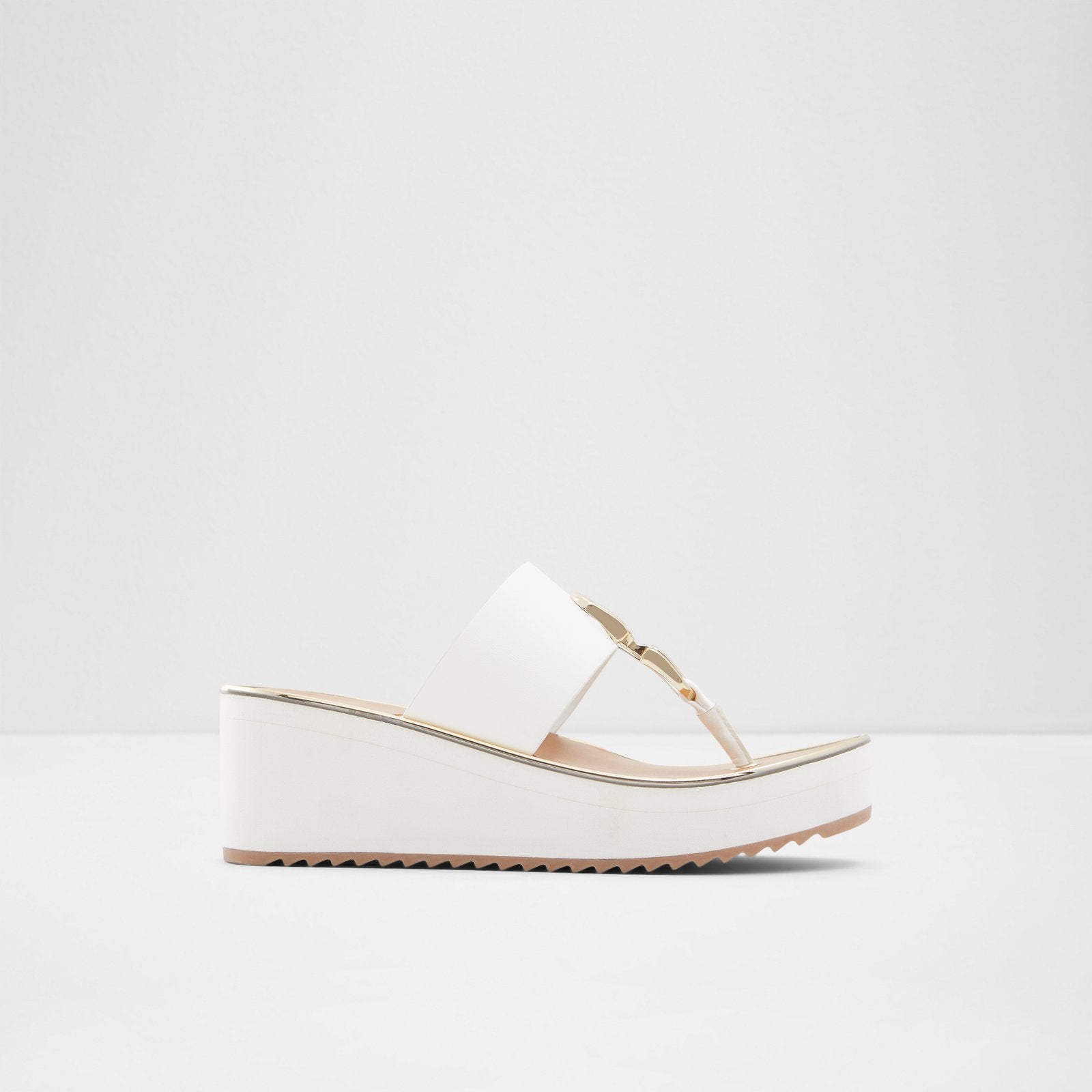 White thong sale wedge sandals